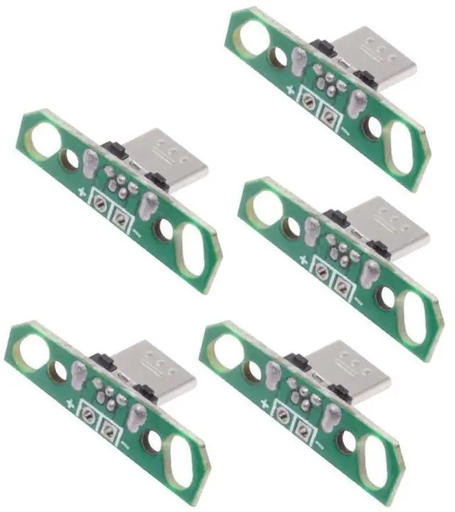 Main image of 5-piece Set of DIY OEM USB2.0-Micro Male Vertical with PCB Board 2Pin Contact (Male Head Length 13mm) Assembly Solder Type
