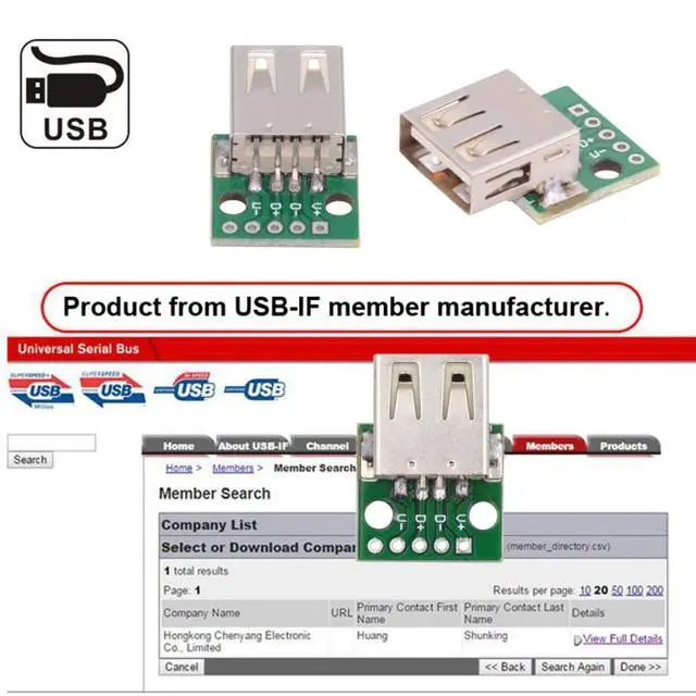 Alt view image 5 of 7 - 5-piece Set of DIY OEM USB-A 2.0 Female with PCB Board 5Pin Contact (Flat Mouth) Assembly Solder Type