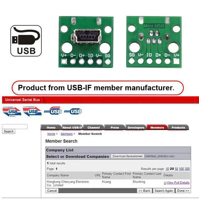 Alt view image 7 of 7 - 5-piece Set of DIY OEM USB2.0-MINI Female with PCB Board 6Pin Contact (Vertical) Assembly Solder Type