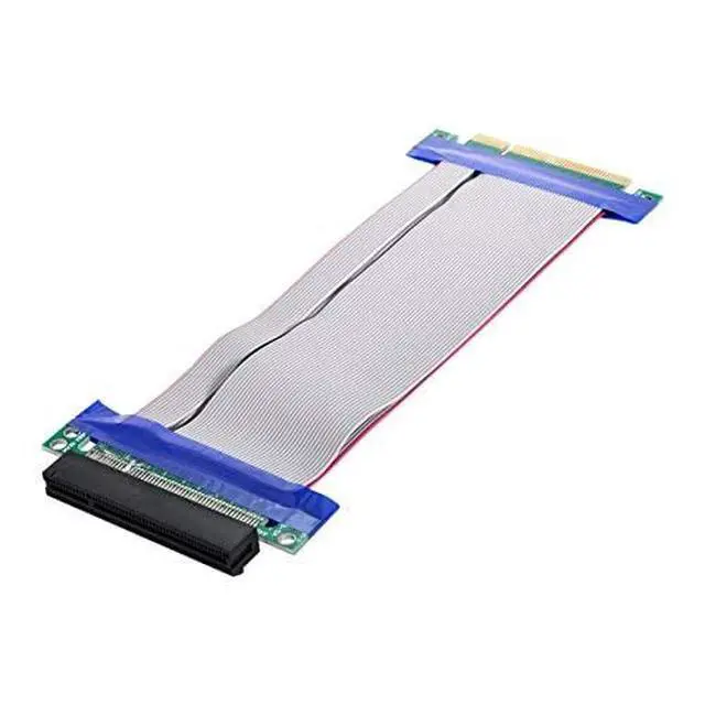 Alt view image 2 of 6 - PCI-E Express 8X to 8X Male to Female Slot Riser Extender Card Ribbon Flexible Cable 20cm