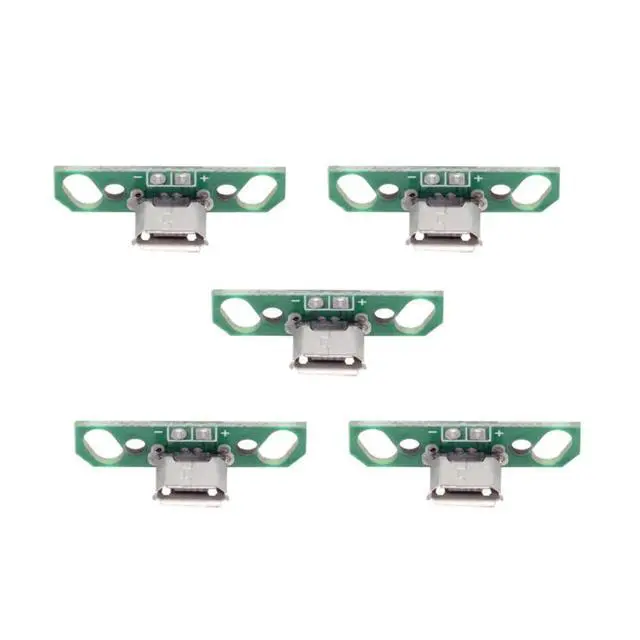 Alt view image 7 of 7 - 5-piece Set of DIY OEM USB2.0-Micro Female Vertical with PCB Board 2Pin Contact (Curled Edge) Assembly Solder Type