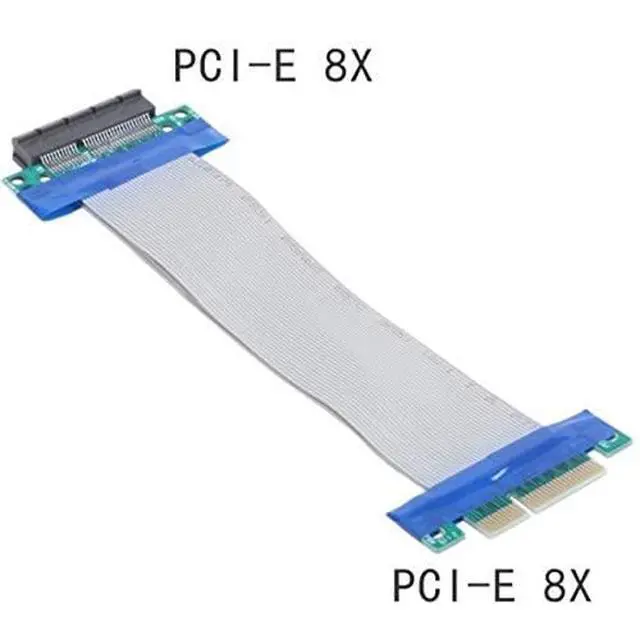 Alt view image 5 of 6 - PCI-E Express 8X to 8X Male to Female Slot Riser Extender Card Ribbon Flexible Cable 20cm