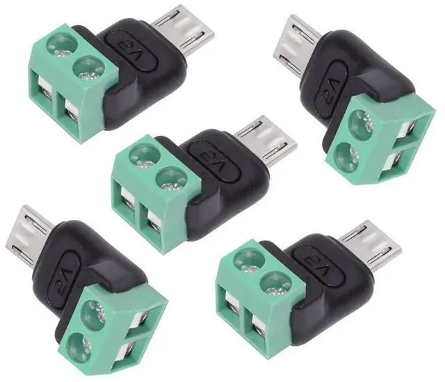 Main image of 5pcs/Set DIY OEM Repair Solderless Connector Micro USB 5Pin Male Connector to 2Pin Terminal DC 5V Power DIY OEM