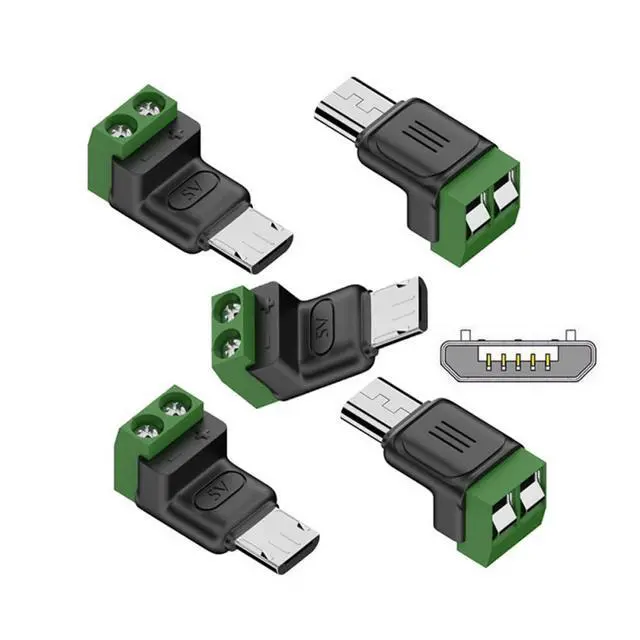 Alt view image 3 of 7 - 5pcs/Set DIY OEM Repair Solderless Connector Micro USB 5Pin Male Connector to 2Pin Terminal DC 5V Power DIY OEM