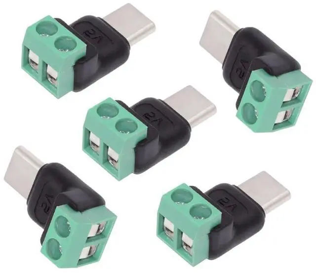 Main image of 5pcs/Set DIY OEM Repair Solderless Connector Type-C Male Plug Connector OTG Pinout to 2Pin Terminal Output DIY OEM DC 5V Power