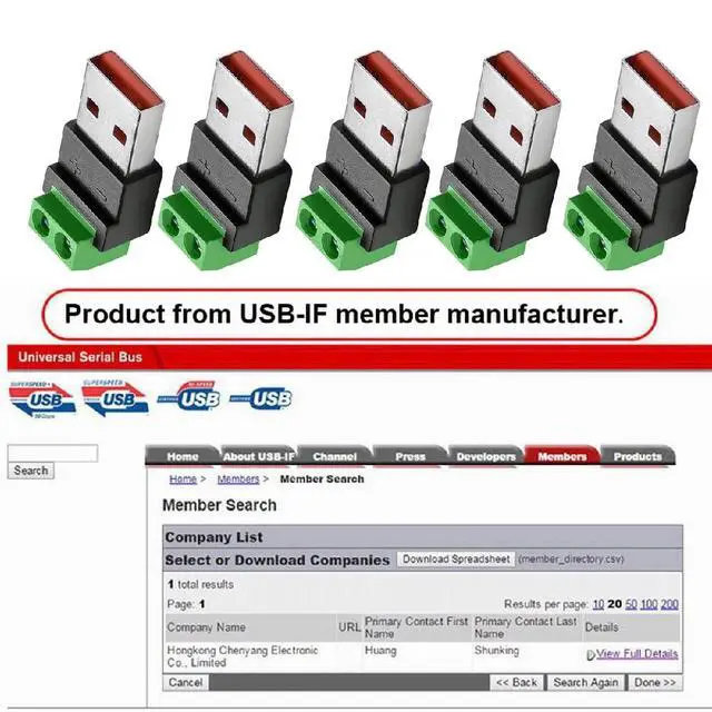 Alt view image 6 of 7 - 5pcs DIY OEM 2Pin Terminal Input to USB2.0 Type-A Male Plug Output Connector Repair Solderless DC 5V Power Connector
