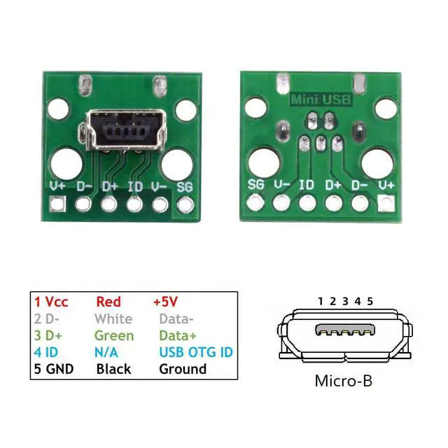 Alt view image 4 of 7 - 5-piece Set of DIY OEM USB2.0-MINI Female with PCB Board 6Pin Contact (Vertical) Assembly Solder Type