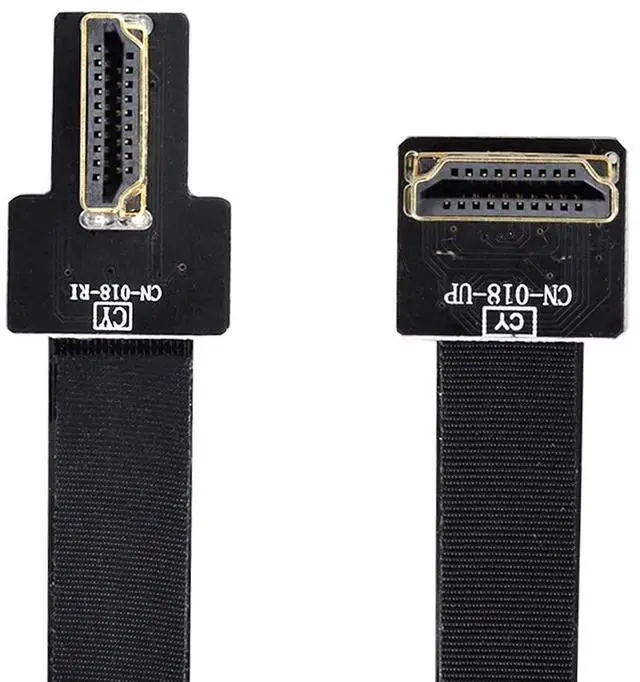 Alt view image 3 of 7 - CYFPV Dual 90 Degree Right-Up Angled HDMI Type A Male to Male HDTV FPC Flat Cable for FPV HDTV Multicopter Aerial Photography 80cm
