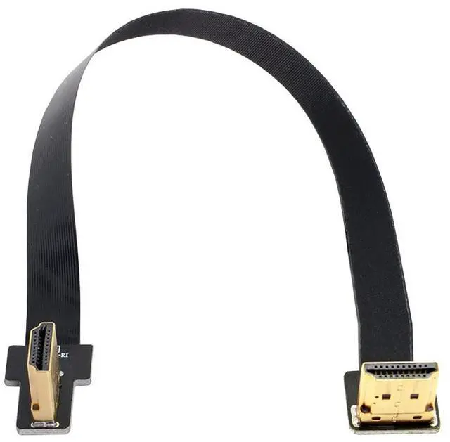 Alt view image 6 of 7 - CYFPV Dual 90 Degree Right-Up Angled HDMI Type A Male to Male HDTV FPC Flat Cable for FPV HDTV Multicopter Aerial Photography 80cm