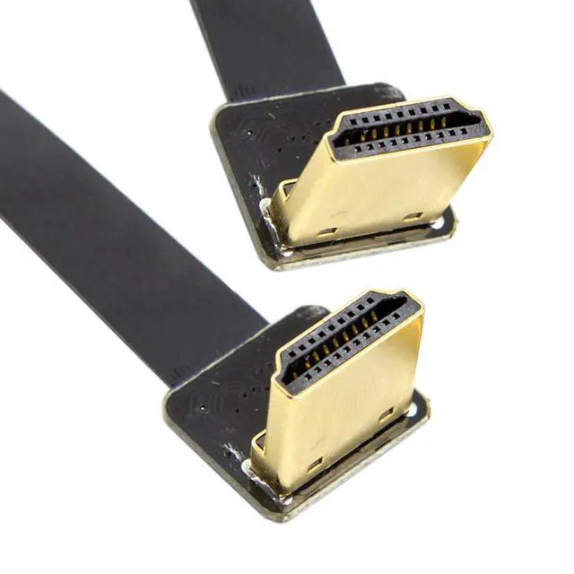 Alt view image 2 of 7 - CYFPV Dual 90 Degree Down Angled HDMI Type A Male to Male HDTV FPC Flat Cable 50cm for FPV HDTV Multicopter Aerial Photography