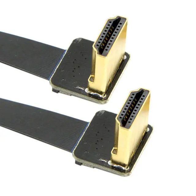 Alt view image 3 of 7 - CYFPV Dual 90 Degree Down Angled HDMI Type A Male to Male HDTV FPC Flat Cable 50cm for FPV HDTV Multicopter Aerial Photography