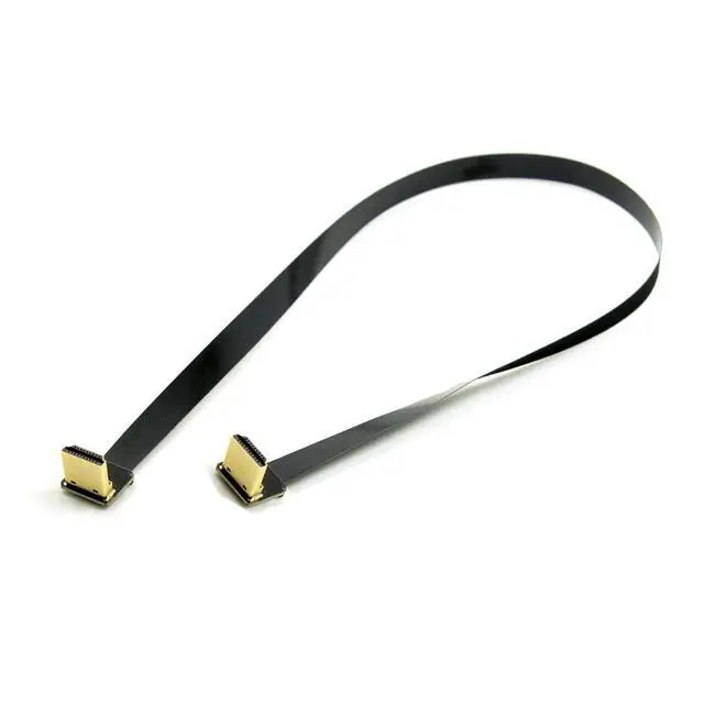 Alt view image 4 of 7 - CYFPV Dual 90 Degree Down Angled HDMI Type A Male to Male HDTV FPC Flat Cable 50cm for FPV HDTV Multicopter Aerial Photography