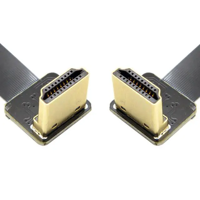 Alt view image 6 of 7 - CYFPV Dual 90 Degree Down Angled HDMI Type A Male to Male HDTV FPC Flat Cable 50cm for FPV HDTV Multicopter Aerial Photography