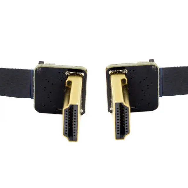 Alt view image 5 of 7 - CYFPV Dual 90 Degree Down Angled HDMI Type A Male to Male HDTV FPC Flat Cable 50cm for FPV HDTV Multicopter Aerial Photography