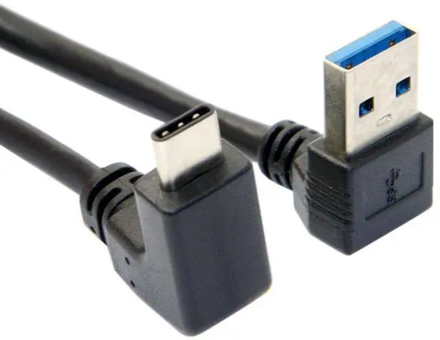 Main image of USB 3.1 USB-C Up Down Angled to 90 Degree Down Angled A Male Data Cable for Tablet Phone (100cm)