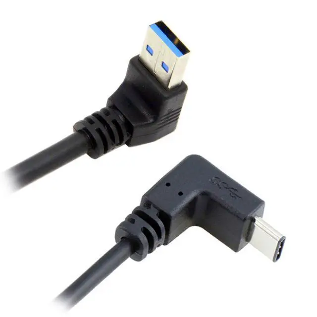 Alt view image 2 of 7 - USB 3.1 USB-C Up Down Angled to 90 Degree Down Angled A Male Data Cable for Tablet Phone (100cm)