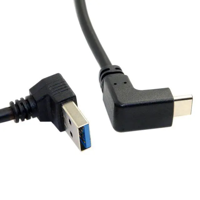 Alt view image 3 of 7 - USB 3.1 USB-C Reversible Angled to 90 Degree Up Angled A Male Data Cable for Tablet Phone (100cm)