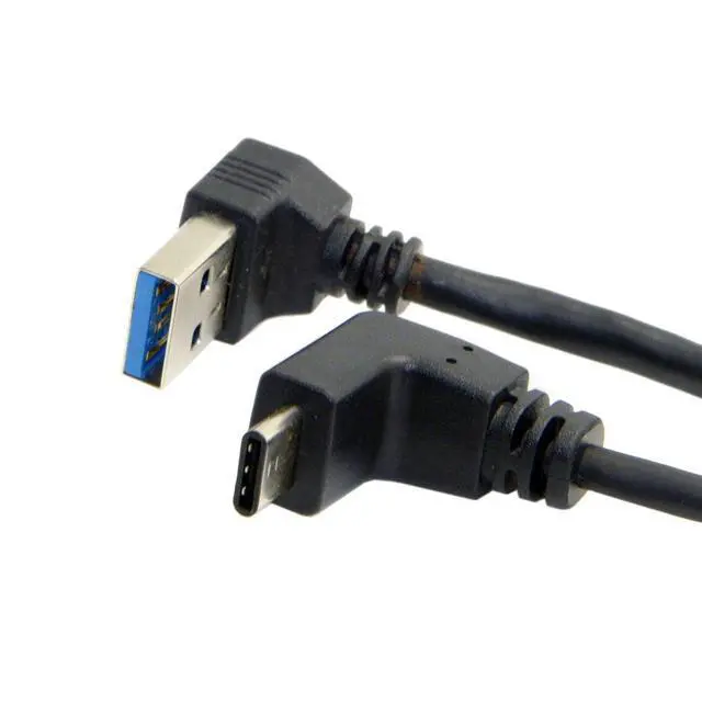 Alt view image 4 of 7 - USB 3.1 USB-C Reversible Angled to 90 Degree Up Angled A Male Data Cable for Tablet Phone (100cm)