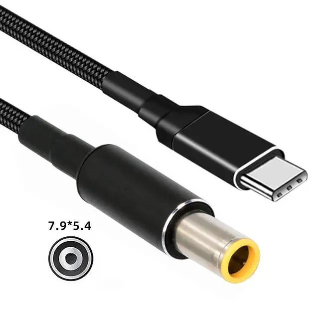 Alt view image 2 of 7 - USB-C 100W 20V Input to DC 7.9 * 5.4mm PD Power 65W Output Charge Cable Support QC PD Type-C for Laptop