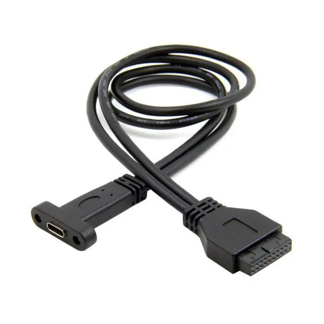 Alt view image 4 of 7 - Single Port USB 3.1 Type C USB-C Female to USB 3.0 Motherboard 19pin Header Cable 40cm