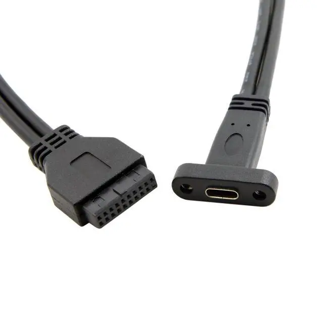 Alt view image 3 of 7 - Single Port USB 3.1 Type C USB-C Female to USB 3.0 Motherboard 19pin Header Cable 40cm