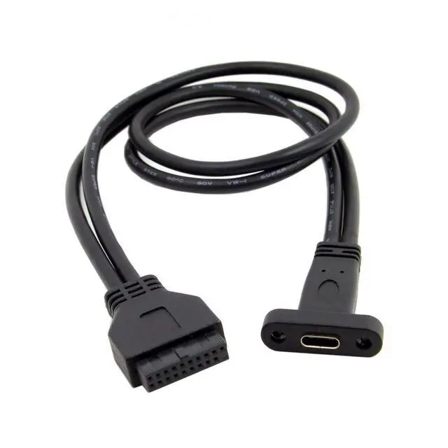Alt view image 5 of 7 - Single Port USB 3.1 Type C USB-C Female to USB 3.0 Motherboard 19pin Header Cable 40cm