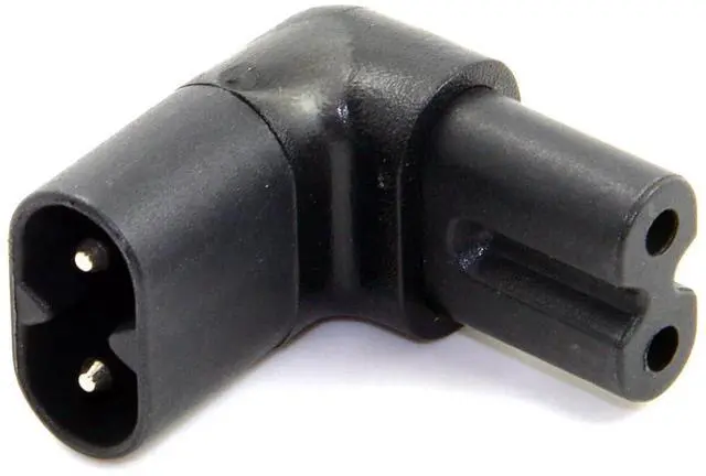 Main image of Figure 8 IEC60320 C7 to C8 90 Degree Up Down Angled Right Angle AC Adapter Male to Female Extension
