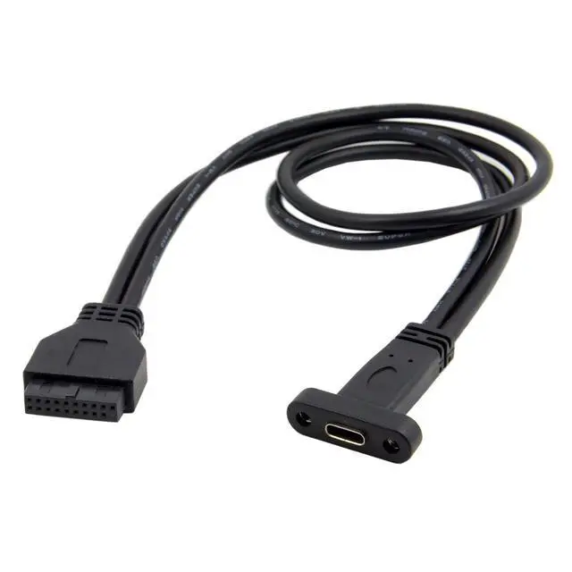 Alt view image 6 of 7 - Single Port USB 3.1 Type C USB-C Female to USB 3.0 Motherboard 19pin Header Cable 40cm