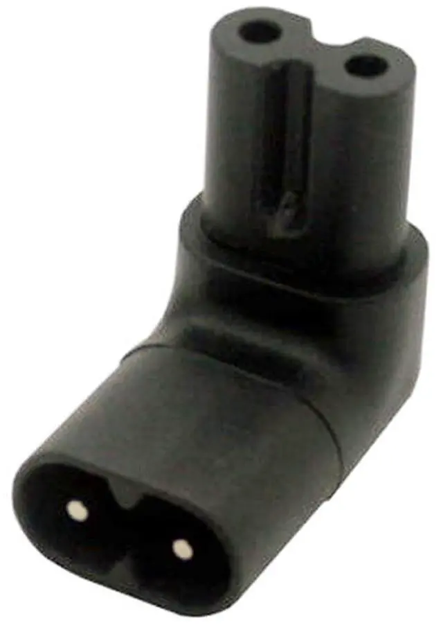 Alt view image 7 of 7 - Figure 8 IEC60320 C7 to C8 90 Degree Up Down Angled Right Angle AC Adapter Male to Female Extension