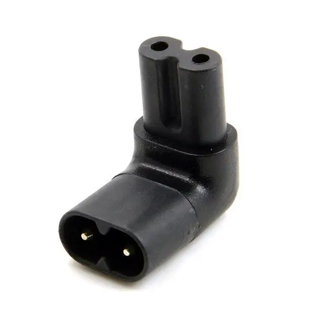Alt view image 5 of 7 - Figure 8 IEC60320 C7 to C8 90 Degree Up Down Angled Right Angle AC Adapter Male to Female Extension