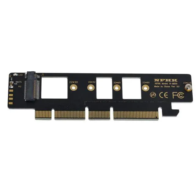 Alt view image 3 of 6 - NGFF M.2 M-Key NVME AHCI SSD to PCI-E 3.0 16x 4X Adapter for 110mm 80mm SSD