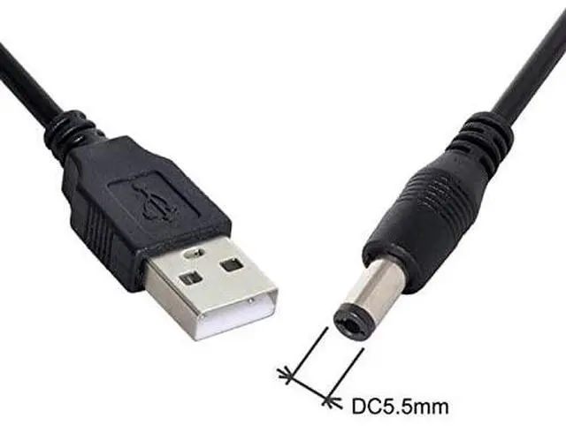 Alt view image 4 of 7 - USB 2.0 Male A Type to 5.5 x 2.5mm DC 5V Power Plug Barrel Connector Charge Cable 80cm