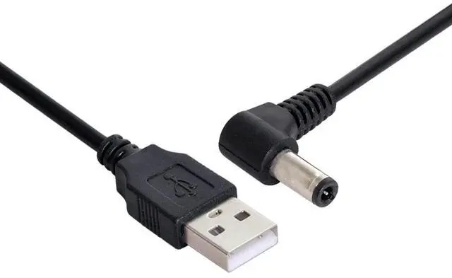Alt view image 7 of 7 - USB 2.0 A Type Male to Right Angled 90 Degree 5.5 x 2.5mm DC 5V Power Plug Barrel Connector Charge Cable