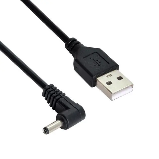 Alt view image 3 of 6 - USB 2.0 Male to Right Angled 90 Degree 3.5mm 1.35mm DC Power Plug Barrel 5V Cable 80cm