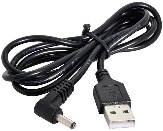 Main image of USB 2.0 Male to Right Angled 90 Degree 3.5mm 1.35mm DC Power Plug Barrel 5V Cable 80cm