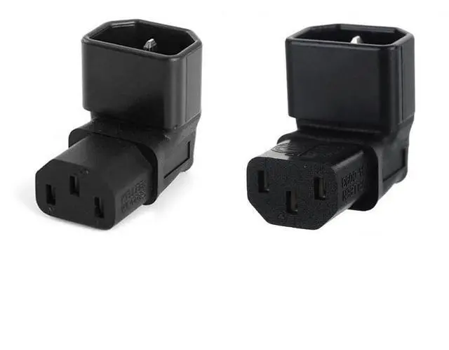 Main image of 2pcs IEC Male C14 to Up & Down Direction Right Angled 90 Degree IEC Female C13 Power Extension Adapter AC Convertor