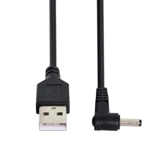 Alt view image 5 of 6 - USB 2.0 Male to Right Angled 90 Degree 3.5mm 1.35mm DC Power Plug Barrel 5V Cable 80cm