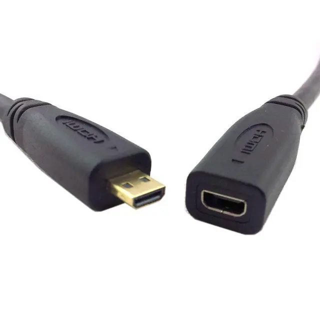 Alt view image 5 of 7 - HDMI 1.4 Type D Micro HDMI Male to Micro HDMI Female M/F Extension Cable 30cm