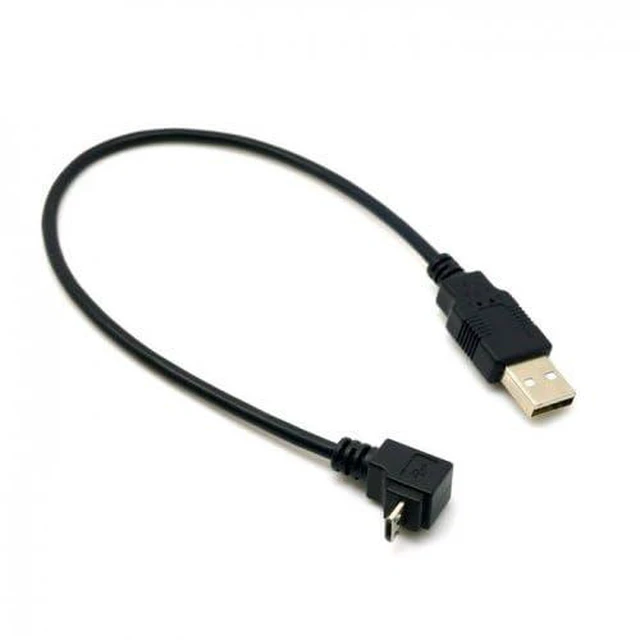 Alt view image 5 of 5 - 2pcs USB 2.0 Male to Micro USB Up & Down Angled 90 Degree Cable 30cm for Cell Phone Tablet