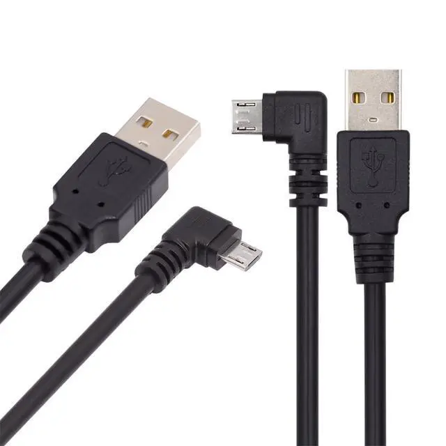Alt view image 7 of 7 - USB 2.0 Type-A to 5V Micro USB 5Pin Power Charge Data Cable Left Right Angled for Phone Tablet Camera 150cm