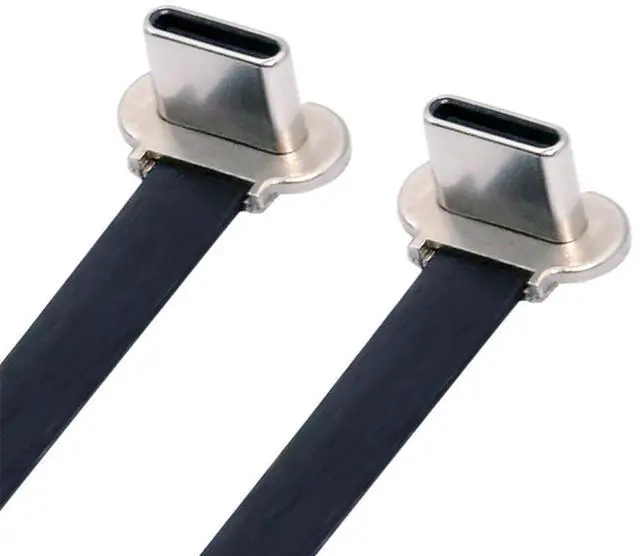 Main image of 65W USB-C Type C to USB-C Ultra Slim Flat Power USB2.0 Data Angled Cable Fast Charge for Laptop Tablet Phone