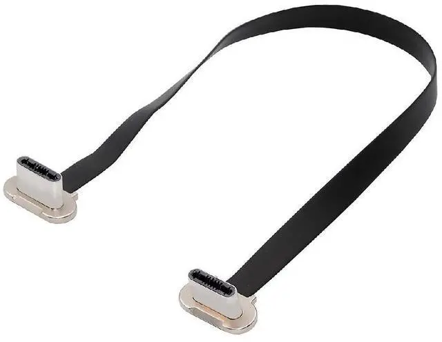 Main image of 5.91 Inch USB C Short Flat Cable,USB 2.0 Type C Dual 90 Degree Angled PD 65W Fast Charge Data Extension Cable 15CM for Power Banks