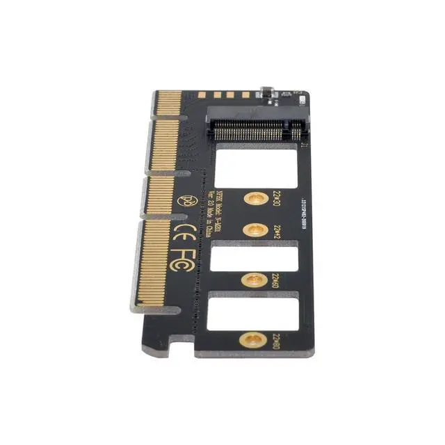Alt view image 2 of 7 - NGFF M-Key NVME M.2 SSD to PCI-E Express 3.0 16x X4 Adapter Without Bracket Black