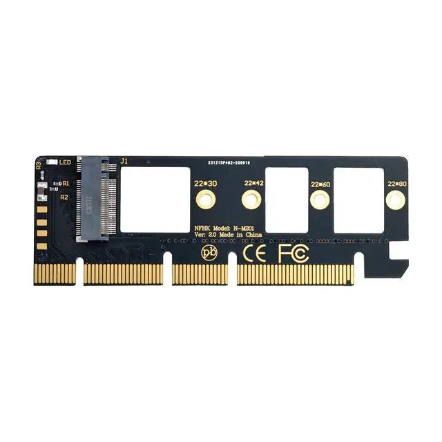 Alt view image 3 of 7 - NGFF M-Key NVME M.2 SSD to PCI-E Express 3.0 16x X4 Adapter Without Bracket Black
