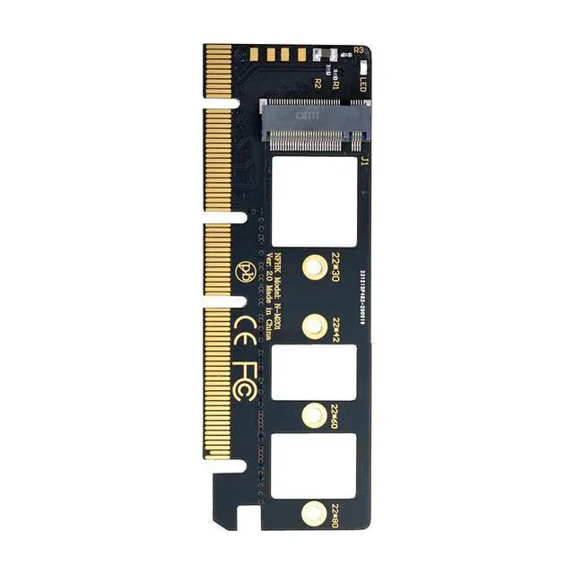 Alt view image 4 of 7 - NGFF M-Key NVME M.2 SSD to PCI-E Express 3.0 16x X4 Adapter Without Bracket Black
