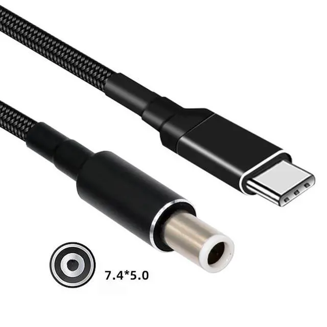 Alt view image 2 of 7 - USB-C 100W 20V Input to DC 7.4 * 5.0mm PD Power 65W Output Charge Cable Support QC PD Type-C for Laptop
