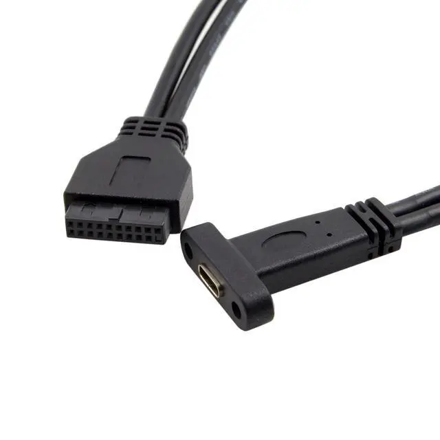 Alt view image 2 of 7 - Single Port USB 3.1 Type C USB-C Female to USB 3.0 Motherboard 19pin Header Cable 40cm