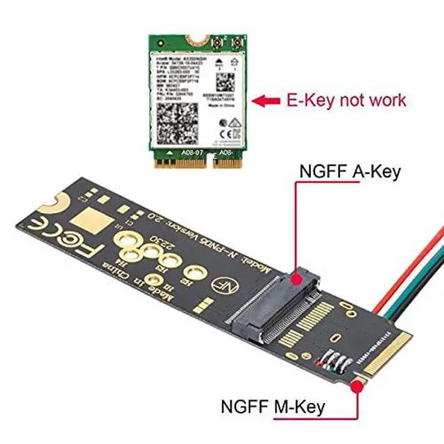 Alt view image 4 of 7 - NGFF A/E-Key WiFi Card to M.2 NGFF Key-M NVME SSD Adapter for AX200 6 5.1