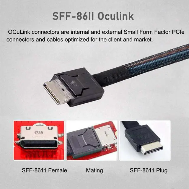 Alt view image 3 of 7 - PCI-E 3.0 M.2 M-Key to Oculink SFF-8611 SFF-8612 Host Adapter for ThinkBook 14+ External Graphics Card & SSD