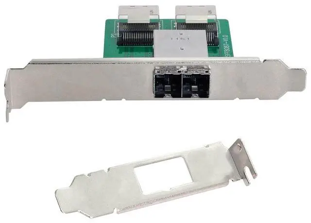 Alt view image 7 of 7 - Dual Ports Mini SAS HD SFF-8644 to Internal Mini SAS SFF-8087 PCBA Female Adapter with Low Profile Bracket